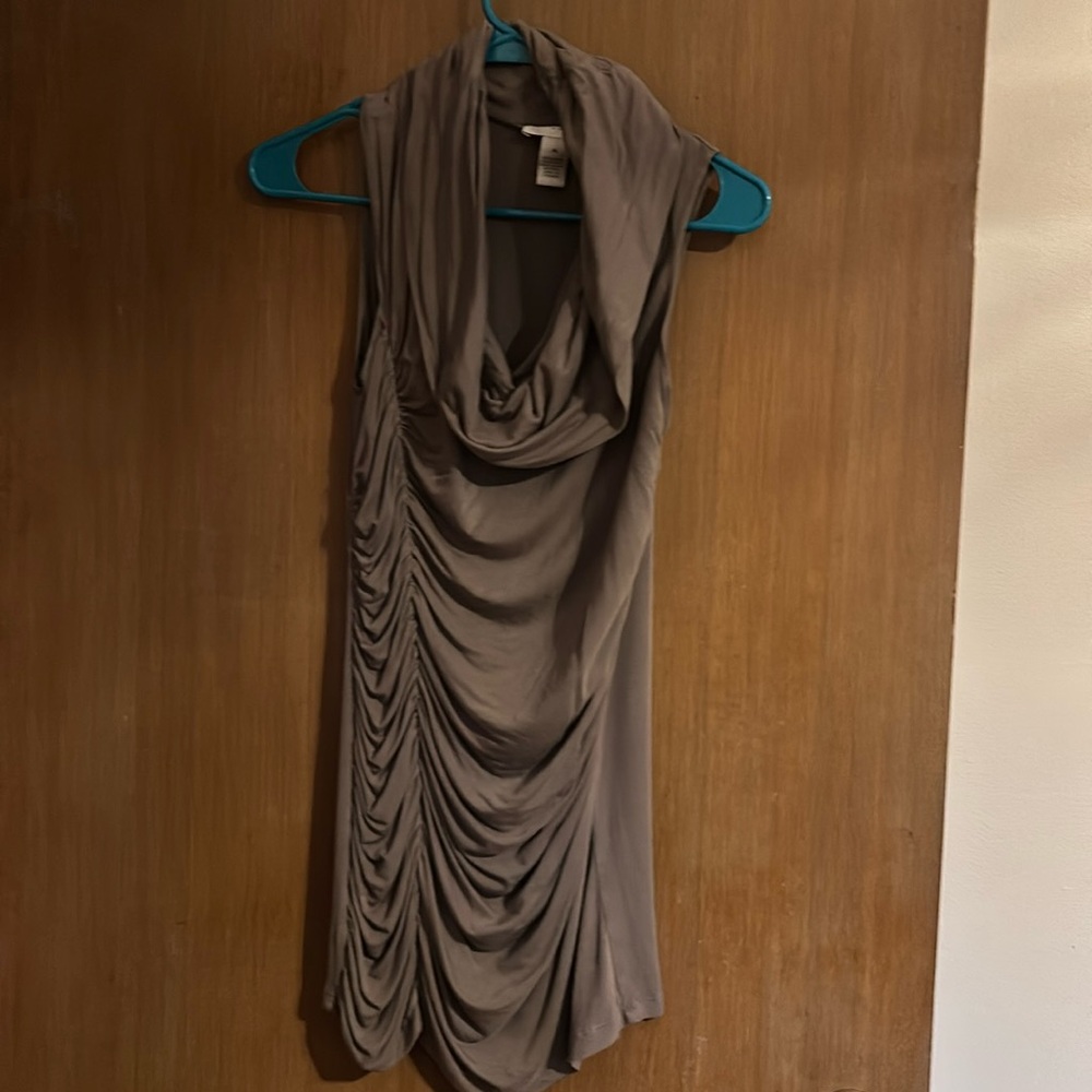 Cowl neck ruched tank